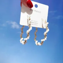 Eindeloze oorringen voor vrouwen kraakbeen cross hart oorbel goud kleur hoop oorbellen sieraden cadeau voor meisjes(China)