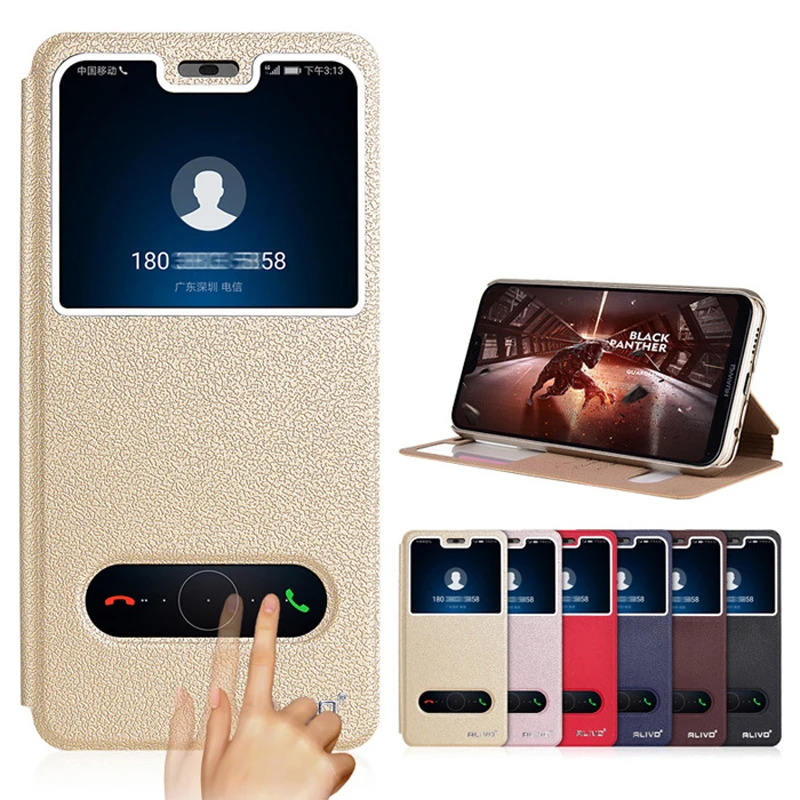 

For Huawei Mate 20 Lite Case Window View Flip Stand Leather Cover For Huawei Mate20 Lite Full Protective Phone Cases Fundas Capa