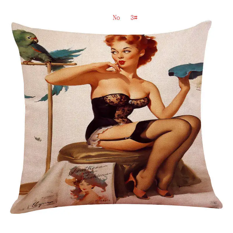 45cm*45cm Antique beauty pattern linen/cotton throw pillow covers couch cushion cover home decorative pillows