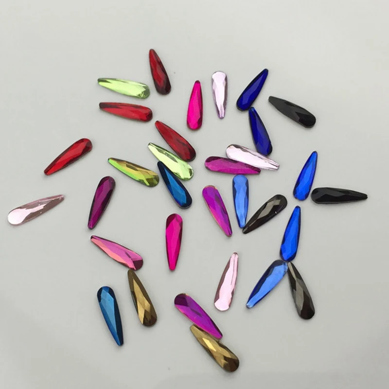 

10pcs Nail Art Rhinestones For Nail Crystal Glass Stones 3D Nail Decoration Flatback Glue On Gems Color