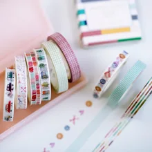 

8mm*7m Kawaii Cute Plaid Slim Decorative Washi Tape DIY Scrapbooking Masking Tape School Office Supply Escolar Papelaria sl1263