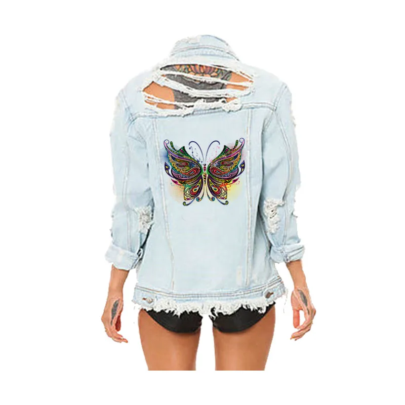 Термопечать на футболке и джинсах с аппликацией|butterfly patch|patch butterflyiron on patches butterfly |
