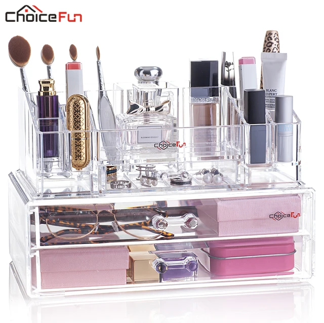 Choice Fun Beauty Desktop 2 Drawers Large Plastic Acryl Make Up Choice Fun Beauty Desktop 2 Drawers Large Plastic Acryl Make Up Organizador Stackable Clear Acrylic Cosmetic Makeup Organiser