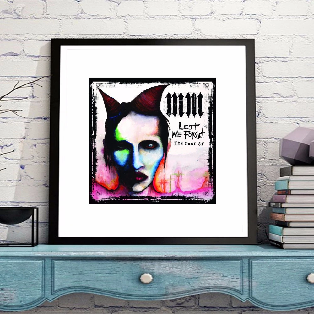 を最高のマリリン マンソンキャンバスアートプリント絵画ポスター壁の写真をロール家の装飾ホームデコレーションなしフレーム Picture For Living Room Wall Picturespainting Poster Aliexpress