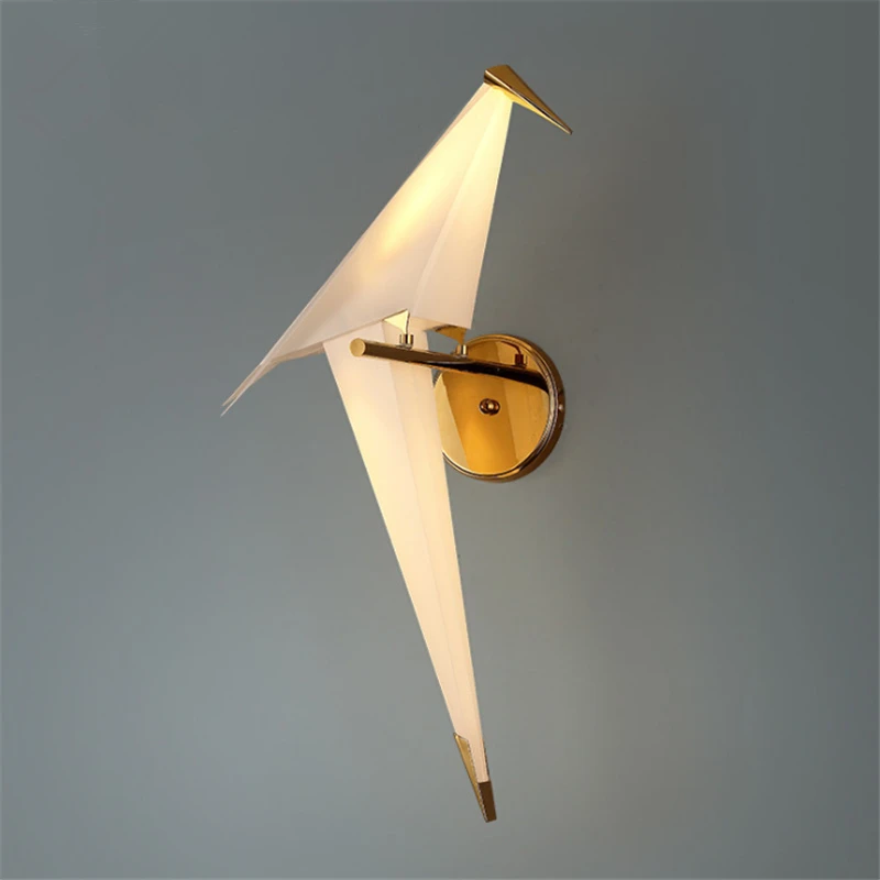 

Nordic Creative Personality Postmodern Minimalist Living Room Restaurant Paper Crane LED Wall Lamp Free Shipping