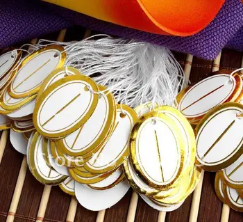 

De Bijoux Wholesale 2500pcs 26*19mm Oval Label Tie String Price Display Tags,Jewelry Display