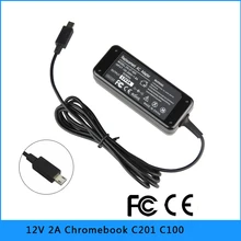 Преобразователь переменного тока в постоянный ноутбук Питание Мощность адаптер зарядного устройства для хромбук ASUS C201 C100 C100PA C201PA 12 V 2A