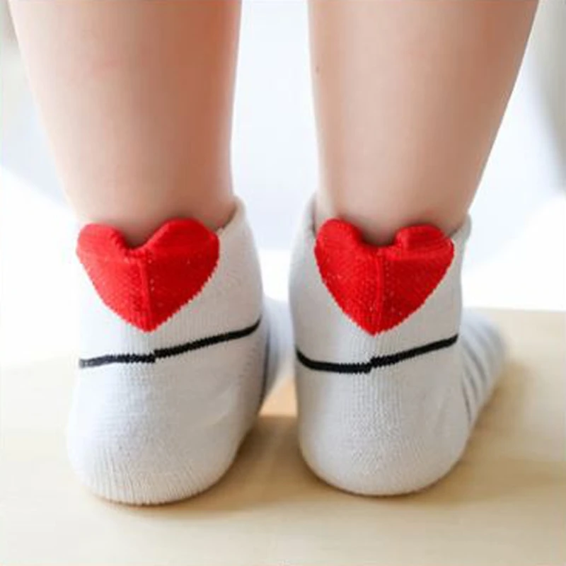 

5Pairs/Set Cute Heart Autumn Winter Cotton Blend Short Socks For Baby Girls Boys toddler socks