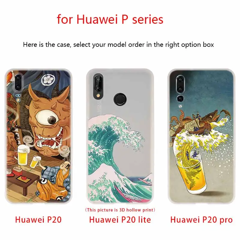 NAYIDA японский стиль Искусство Японский чехол силиконовый мягкий ТПУ для Huawei P30 P40