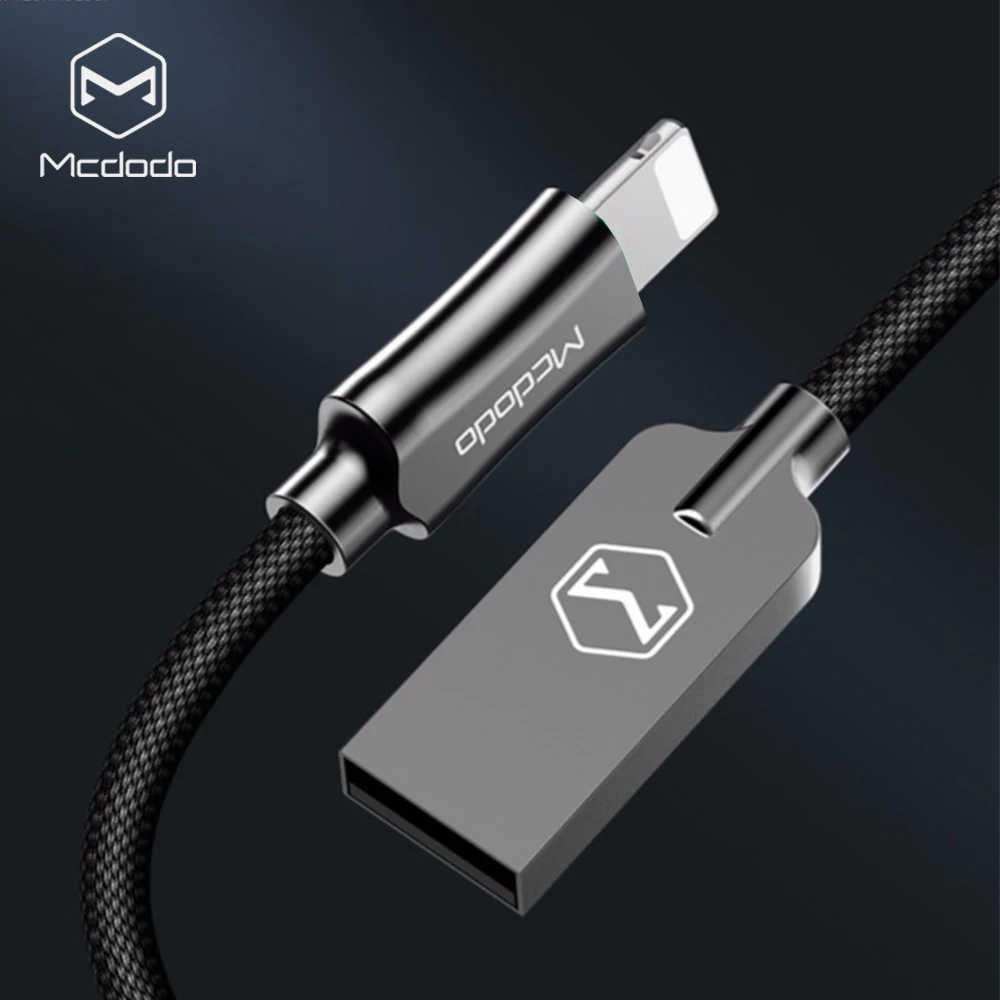 Mcdodo для iPhone кабель 2.4A быстрое зарядное устройство 90 градусов Lightning к USB 11 pro XS Max X 8 7