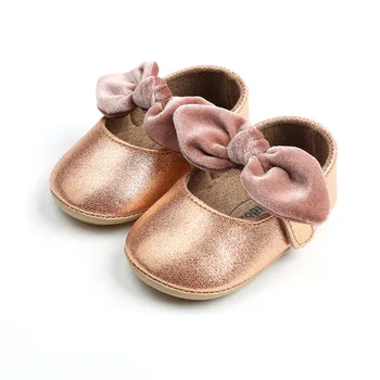 

Golden Infant Shoes Baby Moccasins Girls First Walkers Shoes Wedding Party Dress Footwear Non-slip Cute Bowknot Baby Shoes.CX87C