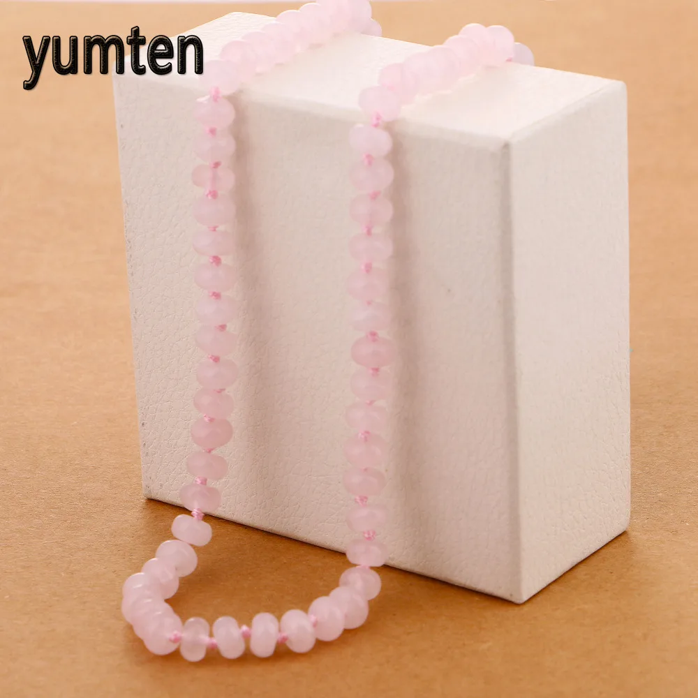 

Yumten Rose Quartz Necklace Power Round Natural Stone Women Gem Jewelry Jewellery Glow In The Dark Gargantilha Destiny Collares