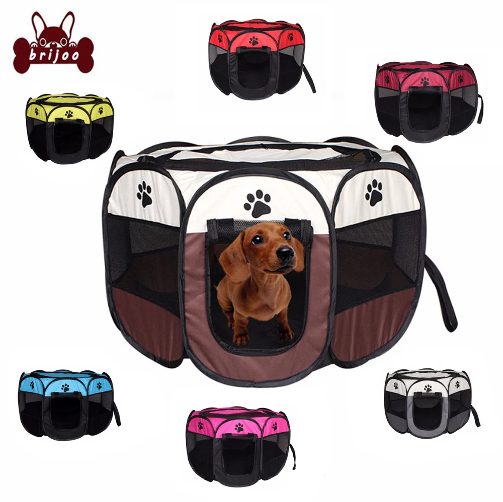 Pet Bed Portable Pet Tent Folding Dog House Cage Dog Cat Tent Playpen Puppy Kennel Easy Operation Octagonal Fence Drop Shipping