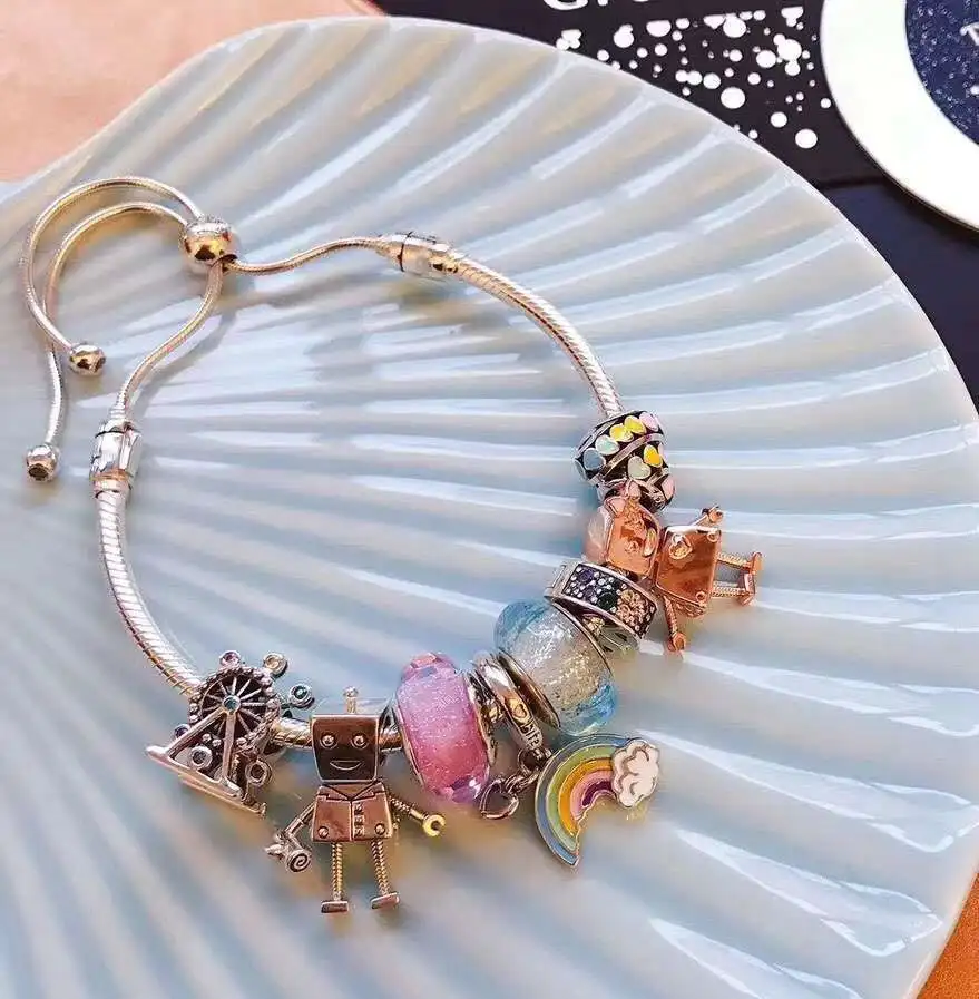 

High Quality Original Kaliyah 1:1 Giant Robot Robot Wheel Beads Rainbow Ping Bracelet Manufacturers Attacked Freight