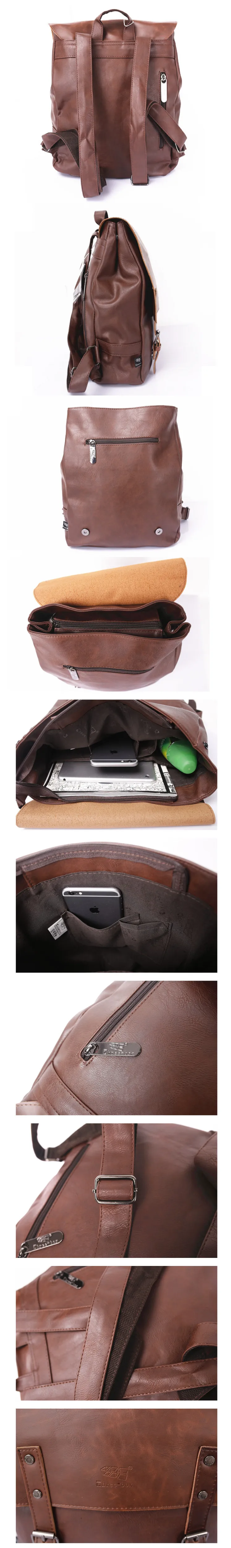 Black PU Leather Backpack School Bag Cute For School Handbag Men Hot Satchel Bags Cover Magnetic Hasp New