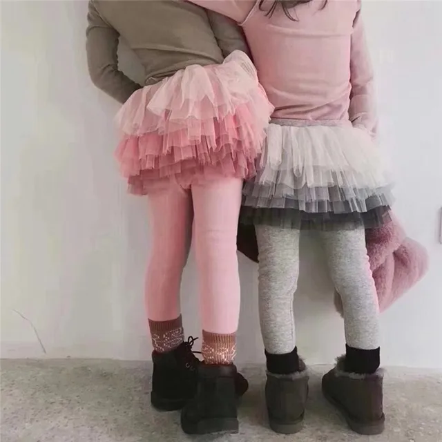 Spring Autumn Girls Leggings Girls Skirt-pants Cake Skirt Girl Baby  Pants Teenage Children Cotton Trousers 3-9 Years Old 4