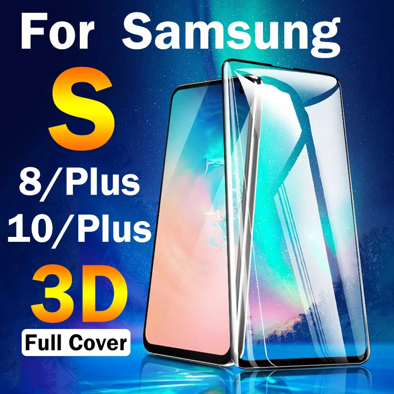 

3D Tempered glass on For Samsung galaxy S8 S10 Plus film Protective glas samsyng galax S8plus screen protector armor tremp sheet