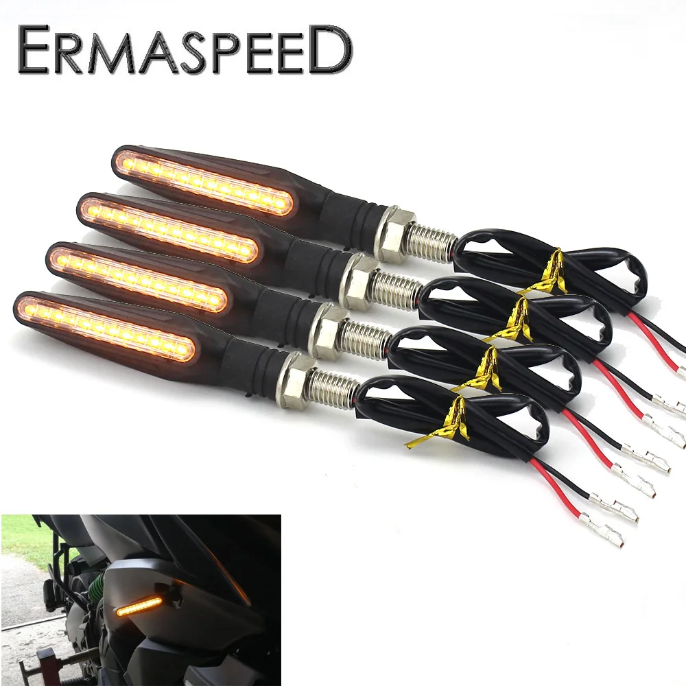 4 pieces/(1 set) Universal Motorcycle LED Flexible Turn Signal Indicator Amber Light for YAMAHA TMAX 530 2012-2016 500 2008-2011