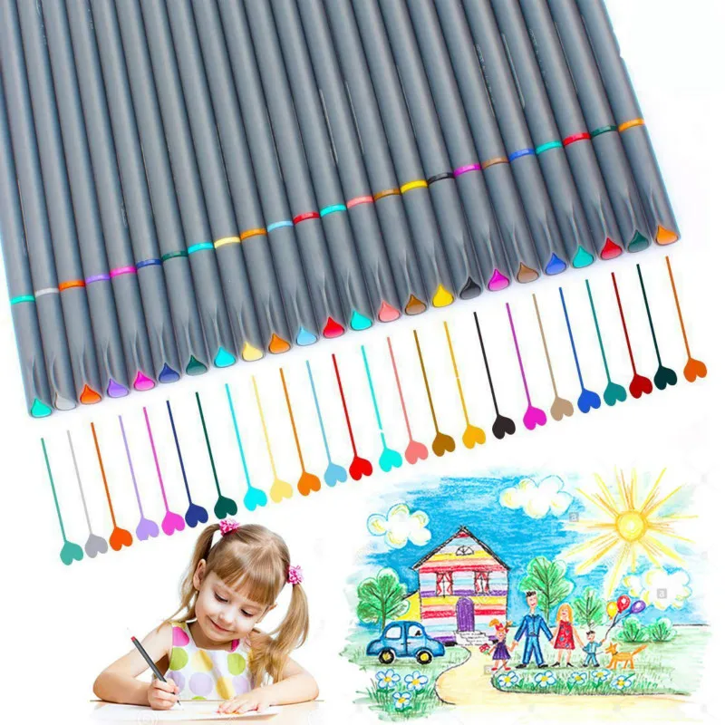 

24 Color Art Fineliner Drawing Fine Tip Colored Writing Pens Marker Pens for Bullet Journal Planner Note Calendar Coloring