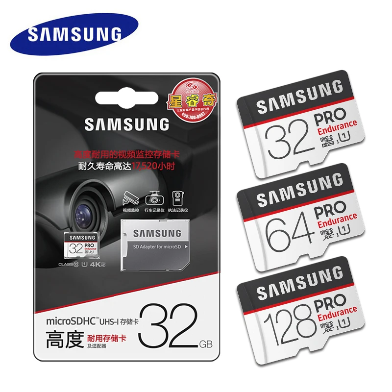Карта памяти SAMSUNG PRO Endurance micro sd 32 Гб SDHC microsd 64 128 ГБ SDXC tf флэш-карта U1 Max 100 МБ/с./с 4K Micro