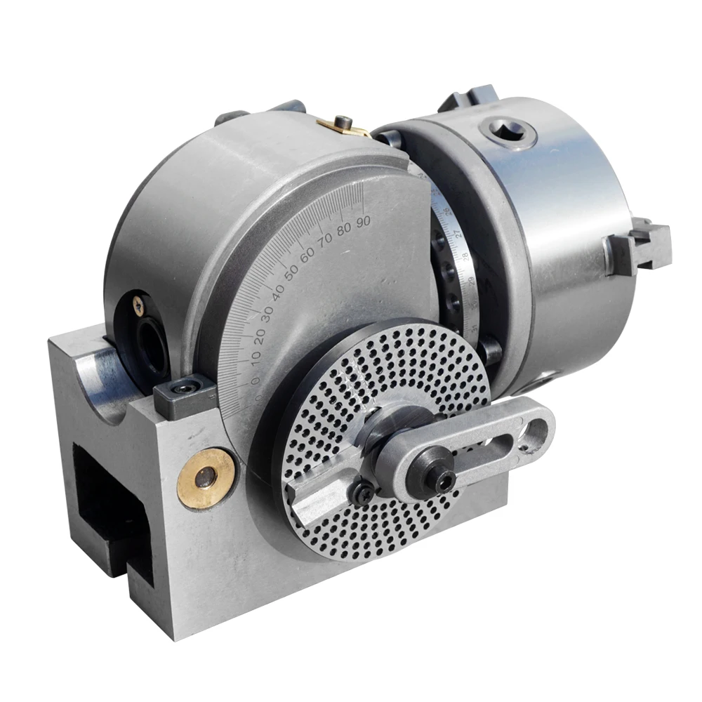 Dividing Head BS-0 5Inch 3 Jaw Chuck Dividing Head Set Precision Semi Universal Dividing Head for Milling Machine Rotary
