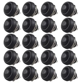 

20Pcs Black Mini Round Switch 12mm Waterproof Momentary Push button Switch