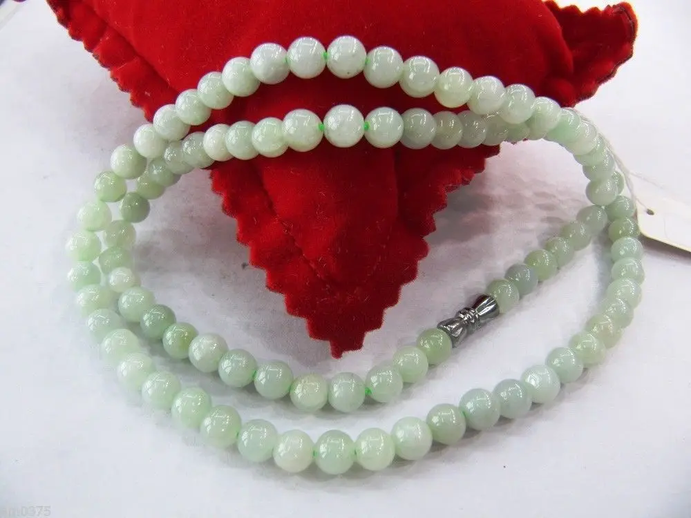 

ddh001434 New 100% Natural Chinese Jade Aqua Round Beads Necklace 28% Discount