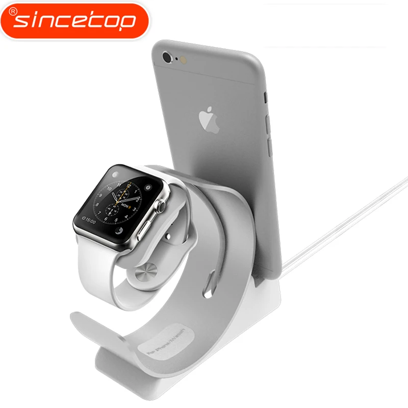 

Simple 2 in 1 Charger Dock station for Apple Watch Stand for iPhone7 holder charging Base Aluminum Desktop phone Holder for ipad