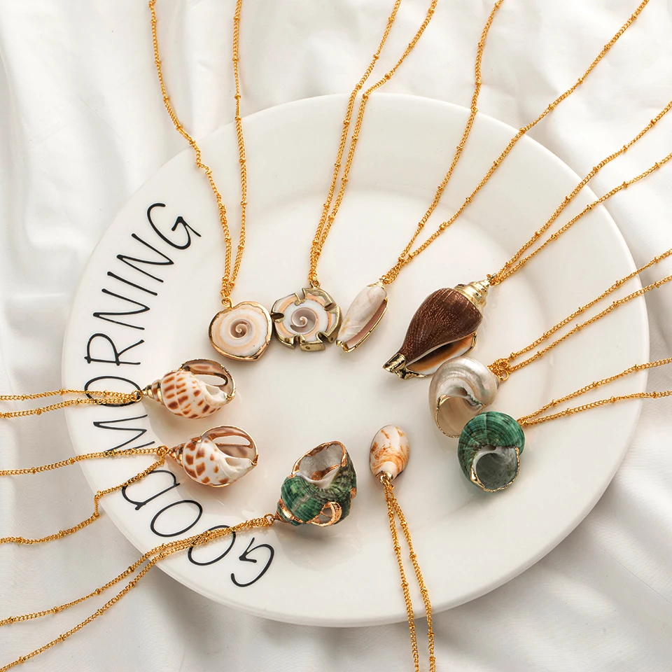 Boho Conch Cowrie Seashell Sea Shell ожерелья с подвесками для женщин 2019 модные летние пляжные