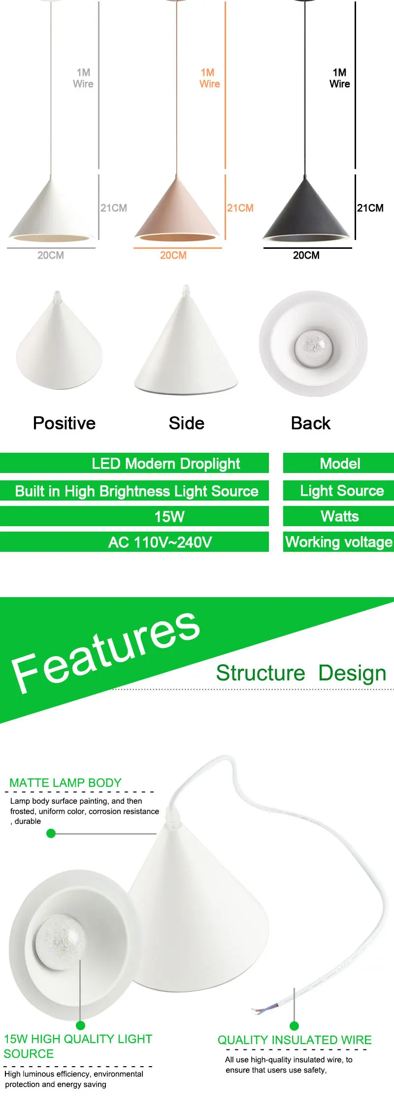 Pingente de Alumínio Abajur para o Quarto Kaguyahime Pingente Lâmpada Moderna Pendurado 15w Luzes Escritório Decoração Pendurar Lamp110v 220v 3 pingente de alumínio abajur para o quarto