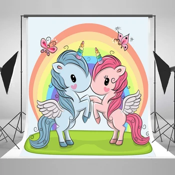 

Unicorn background 7x5ft Baby Shwer party decoration Rainbow photography background Newborn birthday party for studio background