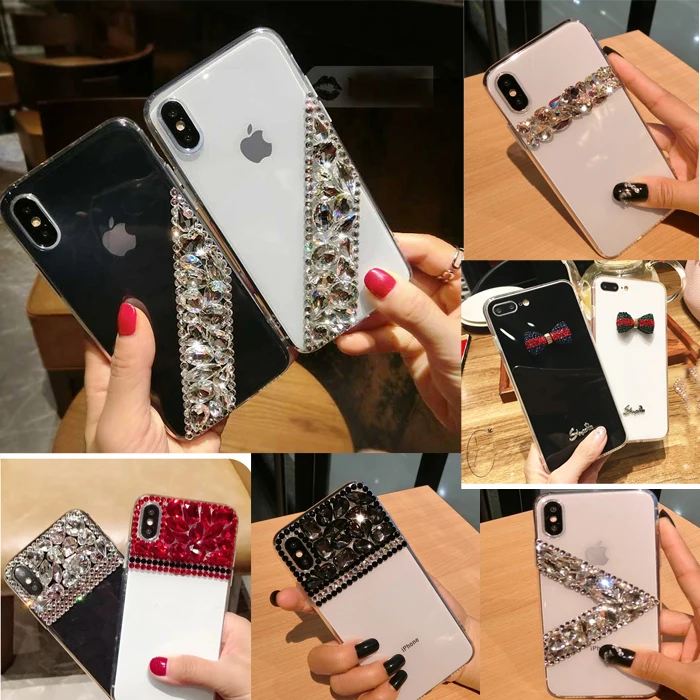 

Rhinestone Diamond Phone Case For Huawei Honor 10 9 Lite 8X V10 8C Phone Back Cover For Huawei Nova 3 3i 3E 2S Y5 Y6 2018 2017