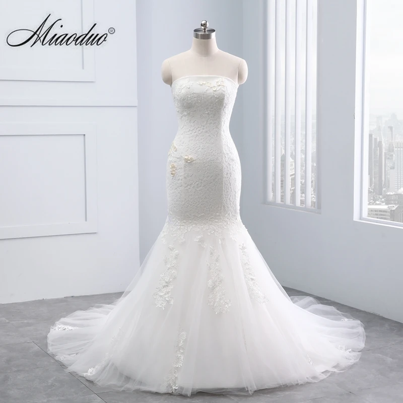 Miaoduo Simple Strapless Lace Wedding Dresses Mermaid Femme Robe Mariage Brides Dresses For Weddings Miaoduo Designs Custom Made Wedding Dresses Aliexpress