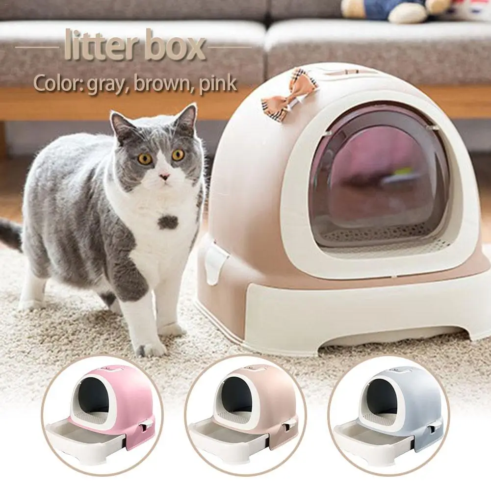 

Cat Litter Box Basin Drawer Style Pet Toilet Fully Enclosed Hygiene Deodorant Extra Large Pot Drawer Litter Box Cat Supplies 20E