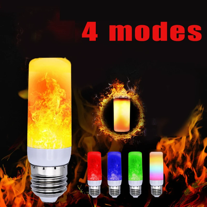 Party Garden E27 Mini Torch 4 Modes LED Flame Light Fire Effect Bulb Home Festival Decoration Night Lamp Burning