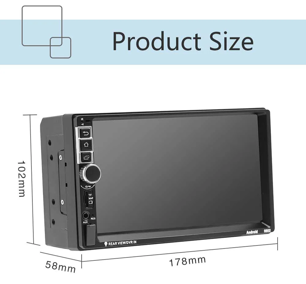 AMPrime Android Car Radio 2 Din Autoradio GPS Navigation 2din Universal Car Multimedia Player BT FM Mirrorlink Stereo Audio 8802