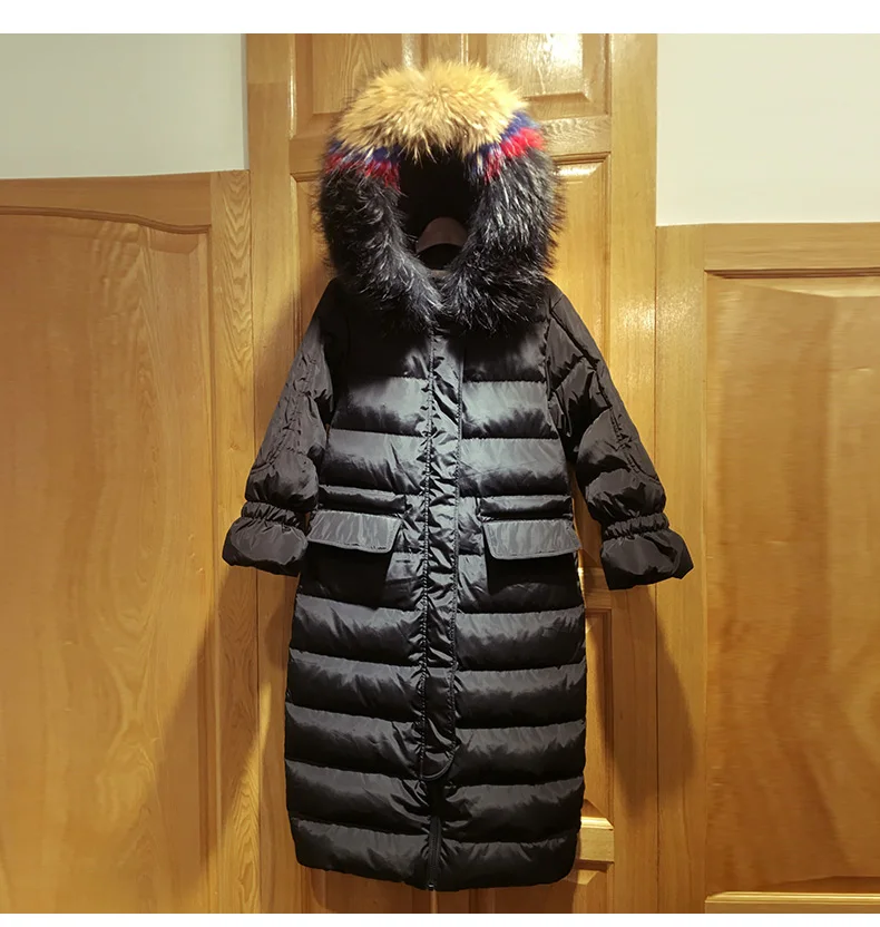 KMETRAM новая зимняя куртка, женский пуховик, хлопковая куртка с натуральным мехом енота, женские пуховики, женская утепленная парка HH492