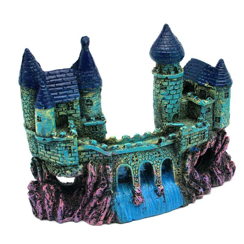 Beautiful Aquarium Decoration Ornament Ancient Castle Resin Background For Fish Tank Aquarium Accessories Live Fish Hide House2
