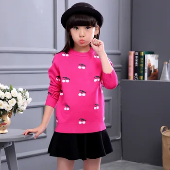 

Boy's Sweater Korean Boy Children's Sleeve Spring and Evening Double Layer Collar Thickening Sweater Big Boy Girl Sweater