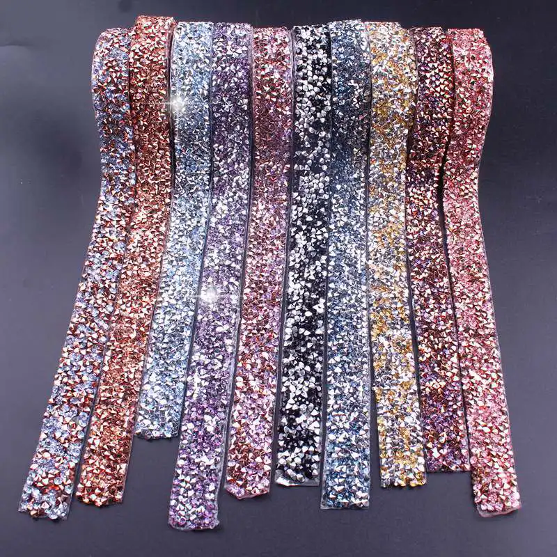 A/&H Adorno De Diamantes De Imitaci/ón De Vidrio Autoadhesivo Hotfix Strass Banda De Malla De Cristal Aplique De Cuentas Nupcial para Vestidos Ropa Joyer/ía