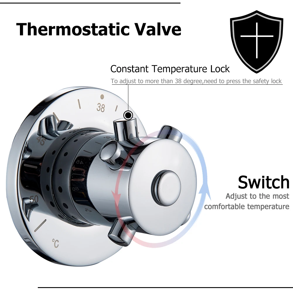 Faucet Valve Faucet Cartridge Thermostatic Mixing Valve Ceramic Discs Kit Standard Thermostatic 1/2 Ceramic Cartridge Tap Control Mixing Water Temperature control Valve Bathroom Accessories