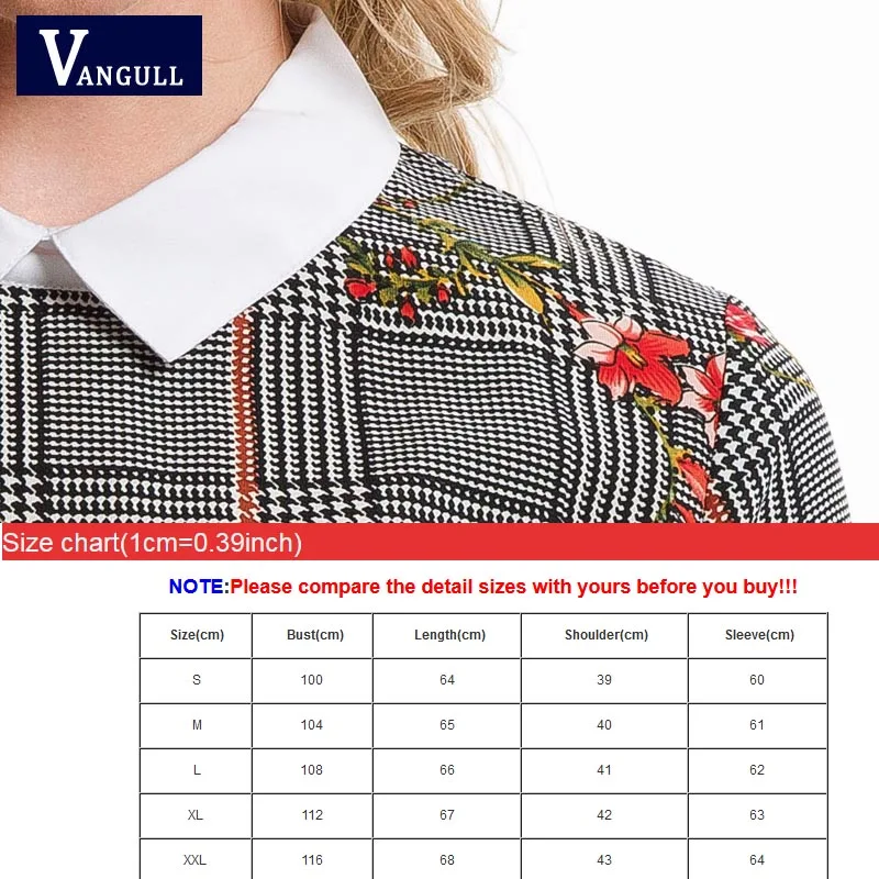 Женская блузка с принтом Vangull разноцветная Блузка в клетку контрастным