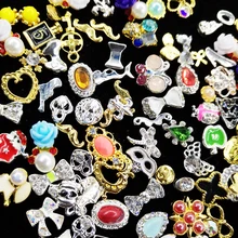 10 шт Блестящий бант и цветок 3d украшения для ногтей, стразы, сплав для ногтей, амулеты для ногтей, инструменты для геля/лака