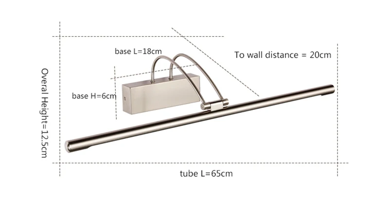 Современный светодиодный настенный светильник для ванной комнаты, светильник для спальни, настенное бра, зеркало для макияжа, косметический светильник для картины, Домашний Светильник, длина 45-75 см