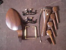 4 комплекта Венге дерева Скрипка части, включая строку регулятор и хвост gut и подбородок зажим 4/4