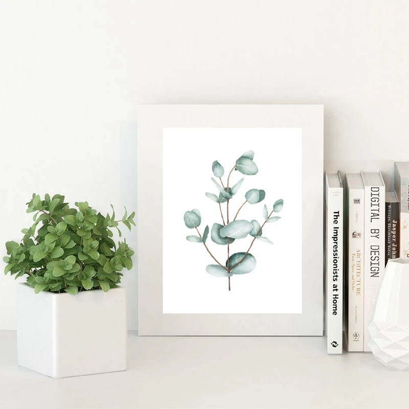 Eucalyptus Watercolor Painting Home Decor