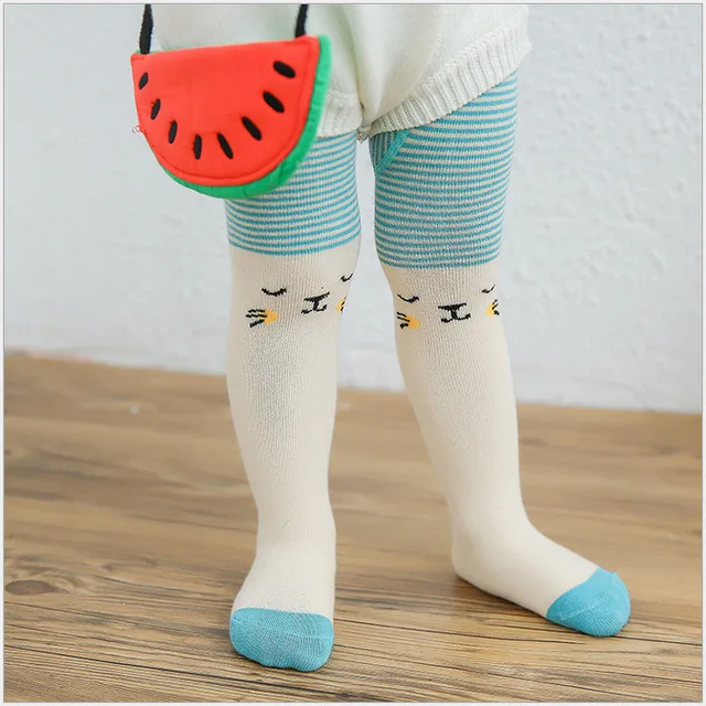 0 3T New Cotton Knitting Baby Tights Infant Girls Boys Cartoon Non Slip