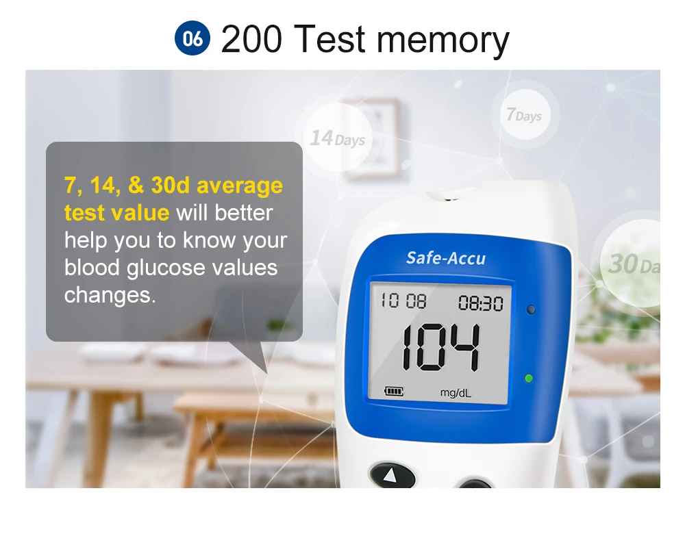 Medidor de Glicose Tiras de Teste Monitor de Açúcar Glucometer com 50 Sinocare Sangue Diabetes Tester Kit Agulhas Lancets Safe-accu2 no 11 Beleza e saúde