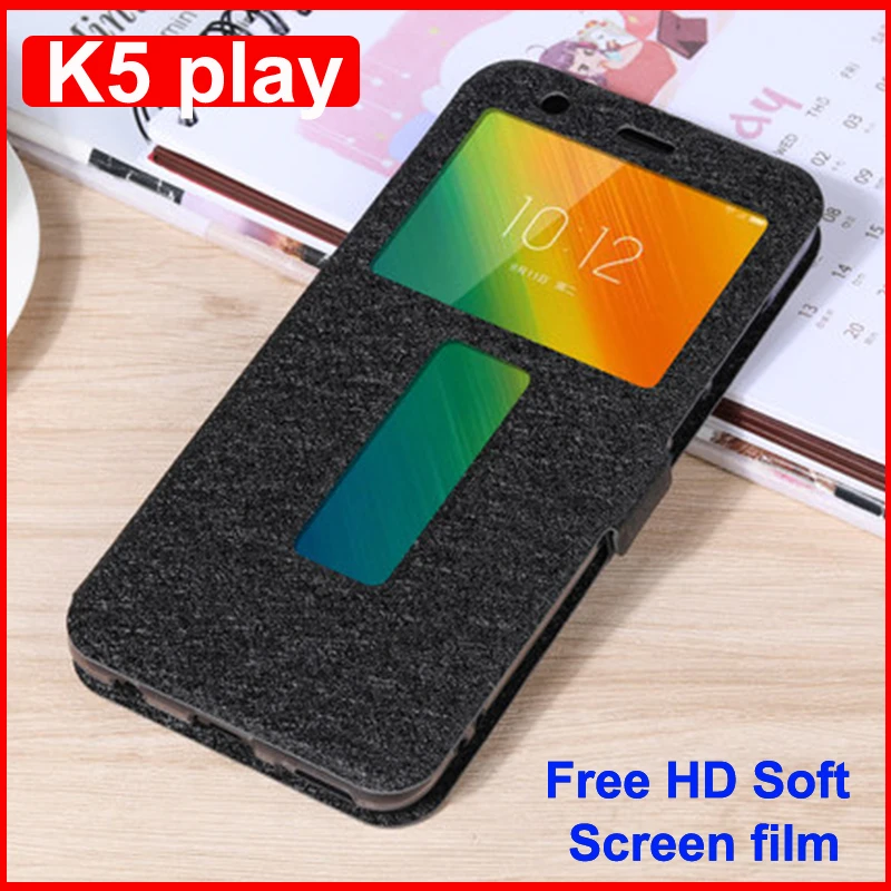 Откидной Чехол с открытым окном для Lenovo K5 Play 5 7 дюйма роскошный кожаный защитный