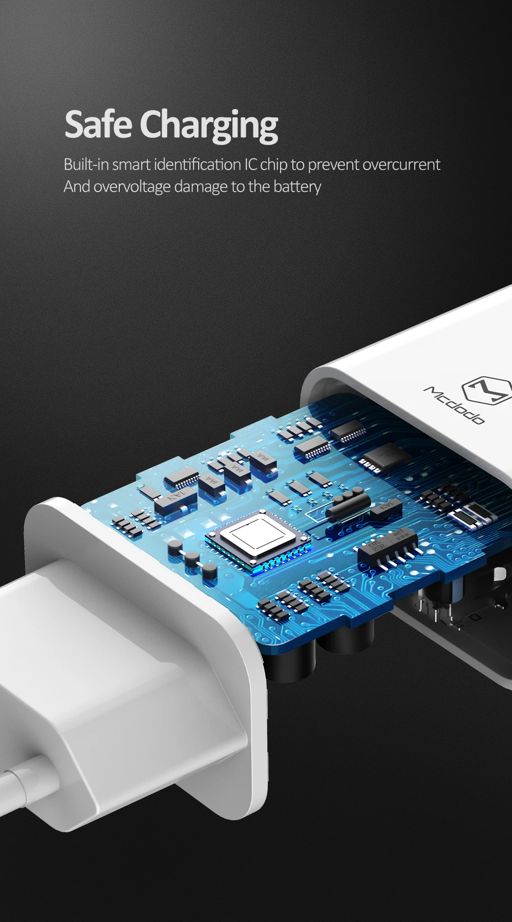 Mcdodo EU адаптер USB зарядное устройство 2.4A Быстрая зарядка для samsung S9 S8 HUAWEI xiaomi redmi note 7 mi A2 Универсальное зарядное устройство для телефона